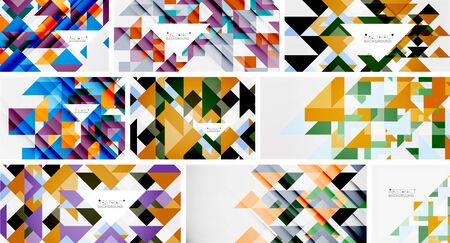 Digital geometric templates, set of vector illustrations