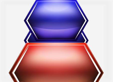 Glossy glass shapes abstract background, vectorのイラスト素材