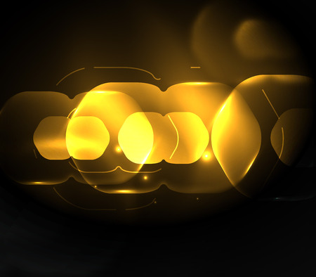 Blurred transparent hexagons on dark, digital abstract background. Hi-tech modern business or technology backdrop or presentation wallpaperのイラスト素材