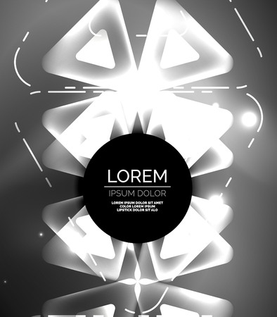 Glass glowing bright triangles on dark space .のイラスト素材