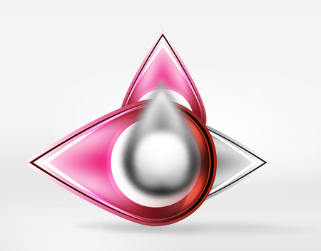 Abstract background, glass minimal round and arrow shapes in 3d space with blurred effectsのイラスト素材