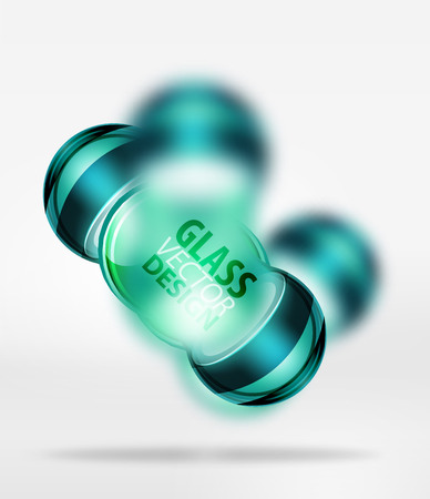 Blue 3d techno glass bubble design.のイラスト素材