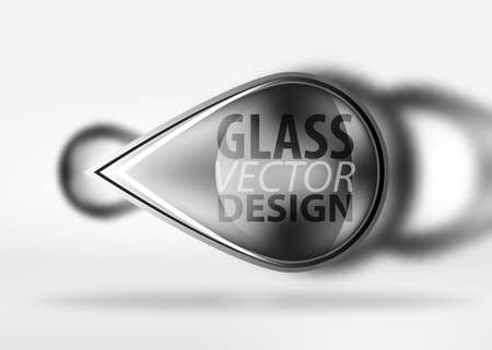 Abstract background, glass minimal round and arrow shapes in 3d space with blurred effects. Vector geometric abstract backgroundのイラスト素材