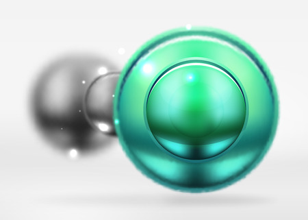 Tech blurred spheres and round circles with glossy and metallic surfaceのイラスト素材