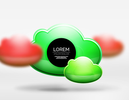 3d realistic clouds in grey space.のイラスト素材