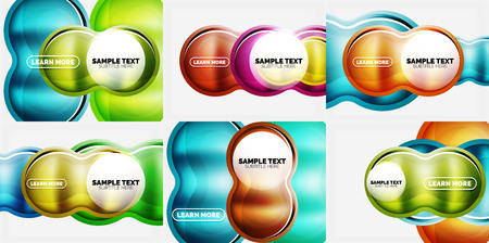 Set of glass circle backgrounds, vector templatesのイラスト素材