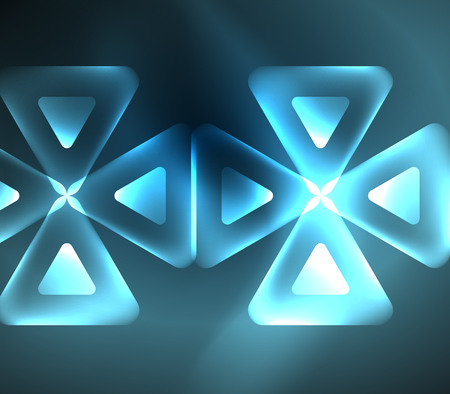 Glass glowing bright triangles on dark space design abstract backgroundのイラスト素材