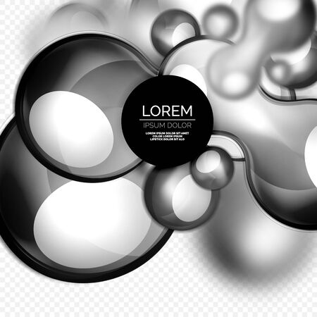 Glass bubbles on grey, modern techno liquid designのイラスト素材