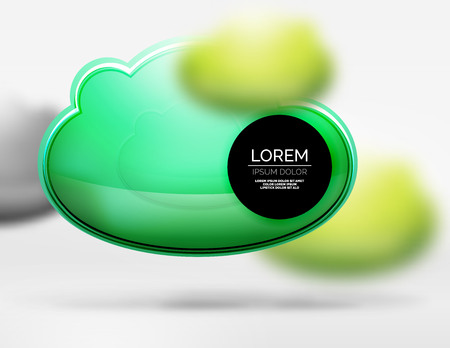 Vector 3d realistic clouds in grey spaceのイラスト素材