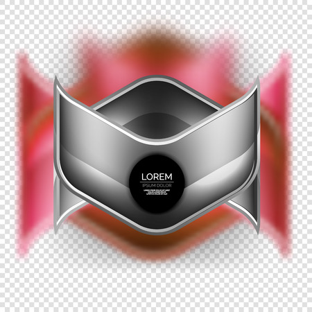 Metal realistic techno red arrow background design templateのイラスト素材