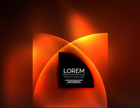 Abstract vector round banner, glowing round elements, geometric shape abstract background, red and orange colorsのイラスト素材