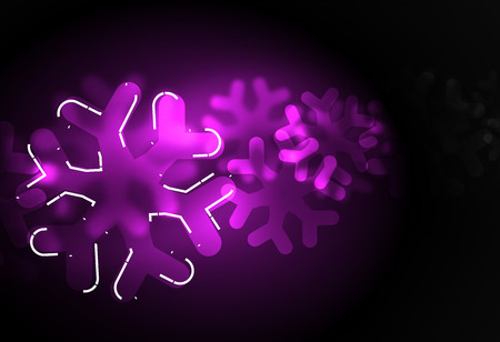Glowing Winter Snowflakes purple colorのイラスト素材