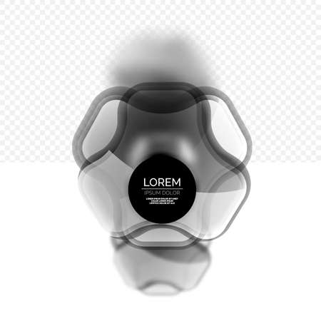 Abstract background, glass minimal cross shapes with blurred effects. Vector futuristic technology geometric abstract backgroundのイラスト素材