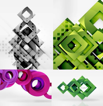 Set of minimal geometric poster backgroundsのイラスト素材