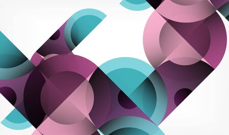 Color circle abstract geometric background, modern shapes with messageのイラスト素材