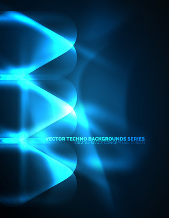 Illuminated lens flares, glowing color techno background. Vector hi-tech abstract background, HUD style.のイラスト素材