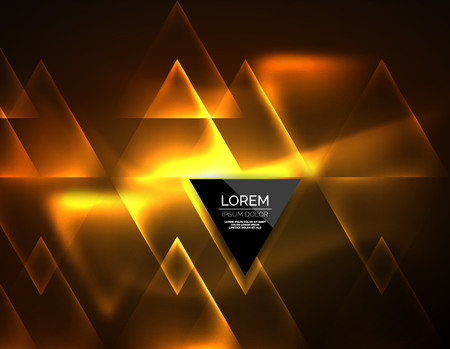 Color neon glowing triangles, abstract backgroundのイラスト素材