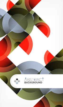 Color circle abstract geometric background. Modern shapes with message. Vector techno or business template, round elements.のイラスト素材