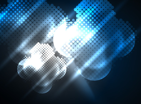 Shiny neon glowing circles, dot particles structureのイラスト素材