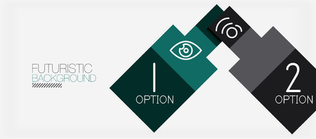 Square shapes banner design, geometric abstract background. Vector business slogan, infographics or presentation templateのイラスト素材