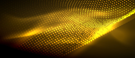 Glowing abstract wave on dark, shiny motionのイラスト素材