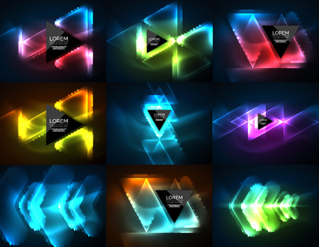 Neon geometric shapesのイラスト素材