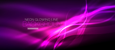Neon elegant smooth wave lines vector digital abstract backgroundのイラスト素材