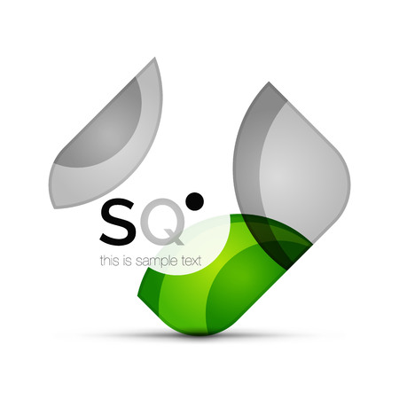 Vector square geometric abstract business emblem. Icon created with color circlesのイラスト素材