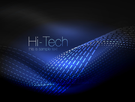 Elegant neon flowing stripes, smooth waves with light effectsのイラスト素材