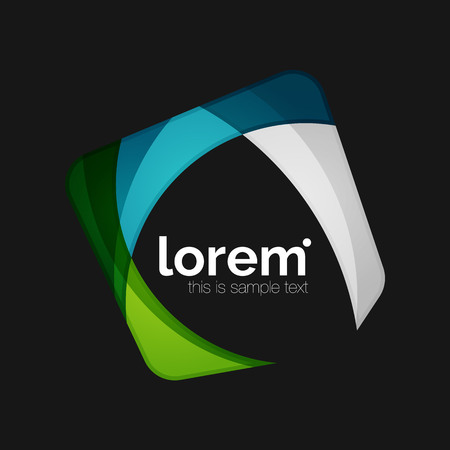 Clean professional business emblem, abstract transparent overlapping shapesのイラスト素材