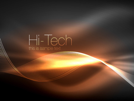 Neon smoke waves, vector flowing motion backgroundのイラスト素材