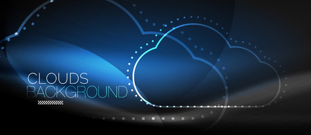 Vector cloud computing, storage conceptのイラスト素材