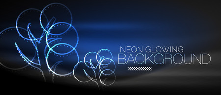 Vector neon glowing tree backgroundのイラスト素材