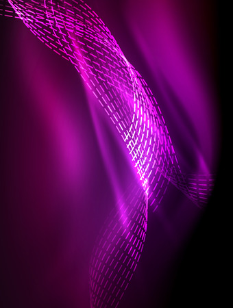 Elegant neon flowing stripes, smooth waves with light effectsのイラスト素材