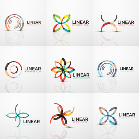 Abstract line geometric line business icons flowersのイラスト素材