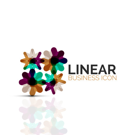 Geometric linear business icon illustrationのイラスト素材