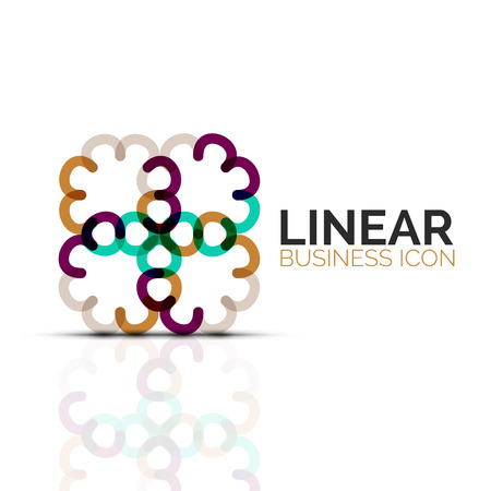 Geometric linear business icon illustrationのイラスト素材