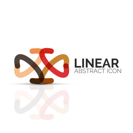 Abstract flower or star minimalistic linear icon, thin line geometric flat symbol for business icon design, abstract button or emblemのイラスト素材