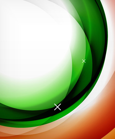 Transparent color wave lines abstract background with shiny light effects.のイラスト素材