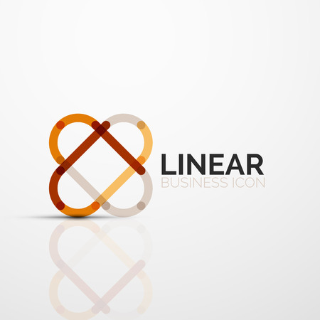 Connecting lines in cross like illustration on four nature colors with shadow with a templated text on the side.のイラスト素材