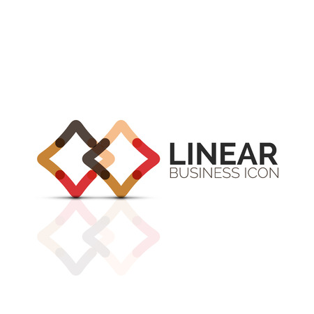 Abstract flower or star minimalistic linear icon, thin line geometric flat symbol for business icon design.のイラスト素材