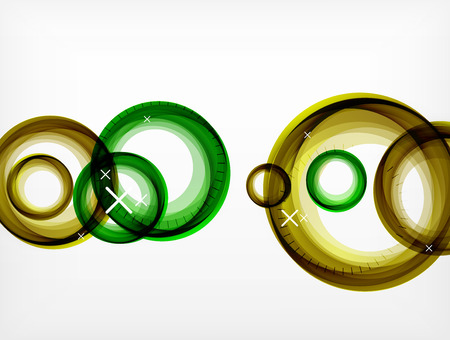 Flying abstract circles, vector geometric background.のイラスト素材