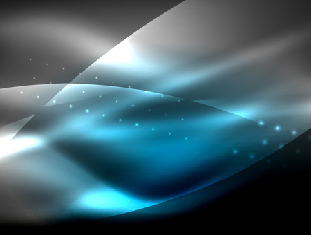 Neon wavy background with light effects.のイラスト素材