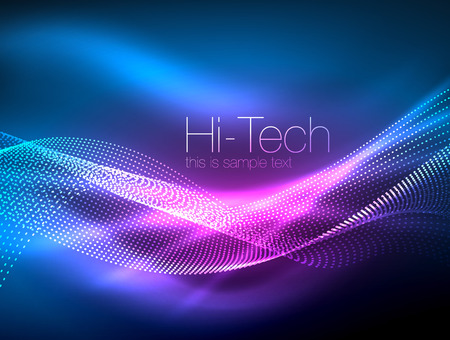 Neon smoke waves, vector flowing motion backgroundのイラスト素材