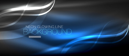 Neon elegant smooth wave lines digital abstract background Vector illustration.のイラスト素材