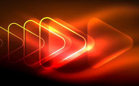 Glowing vector triangle geometric shapes in dark spaceのイラスト素材