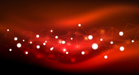 Shiny stars, neon glowing digital connected light dotsのイラスト素材