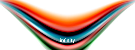 Flowing fluid colors vector, blurred colorful 3d gel shape on white. Vector illustrationのイラスト素材