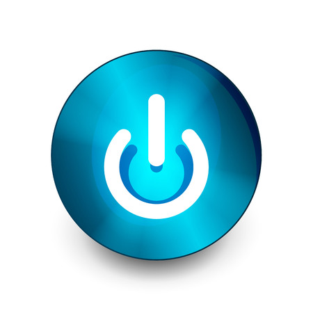Power button blue icon, start symbol, vector illustrationのイラスト素材