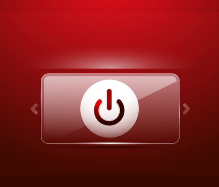 Glass transparent effect power start button, on off icon, vector UI or app symbol designのイラスト素材